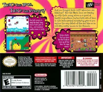 Mario & Luigi - Partners in Time (USA) (Demo) (Kiosk) box cover back